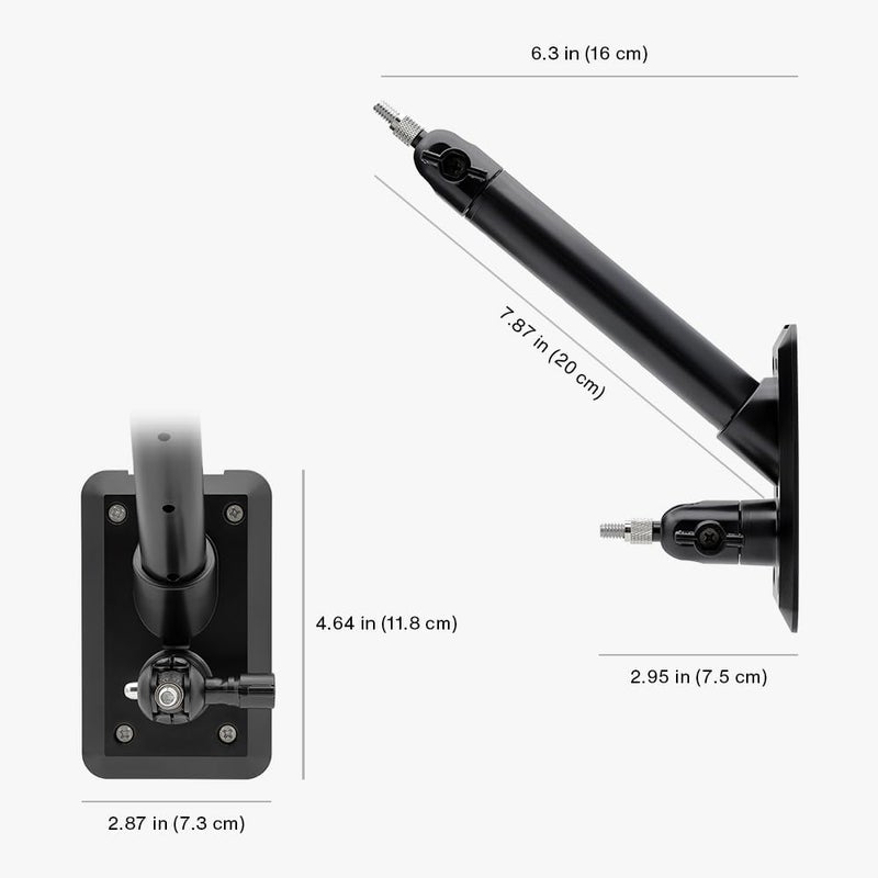 Holicfun 2-in-1 Wall Mount for Ring, Arlo, and Cameras & Solar Panels with 1/4"-20 Screw Hole - Black - Image 5